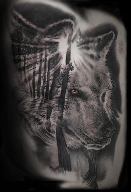Tattoos - wolf forest morph - 129863